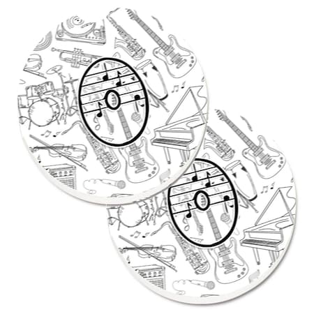 Carolines Treasures Letter O Musical Note Letters Set of 2 Cup Holder Car Coaster CJ2007-OCARC